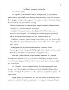 Community Teaching Plan Sample-Essay – page 2