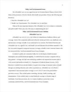 Policy And Environmental Issues Essay-Example – page 2