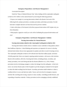 Nursing-Interventions for Natural-Disasters Essay Example – page 2