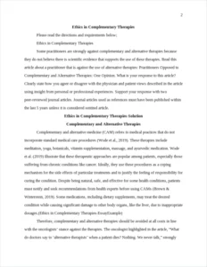 Ethics in Complementary Therapies-EssayExample – page 2