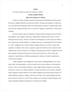 Comprehensive Asthma Essay Example – page 2