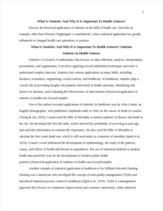 Historical-application of statistics in health-care EssayExample – page 2