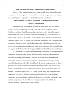 Statistics in Health Sciences Essay Example – page 2