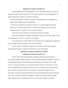 Application of Statistics in Health-Care Essay-Sample – page 2