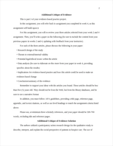 Additional Critique of Evidence Essay-Example – page 2