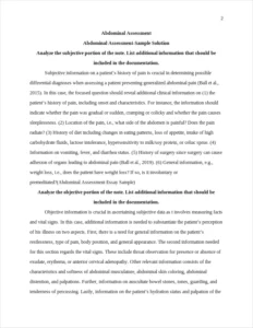 Abdominal Assessment Essay Sample – page 2