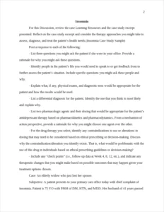 Insomnia Case Study Sample – page 2