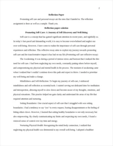 Promoting self care reflective essay – page 2