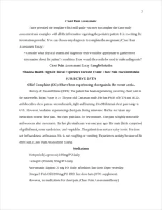 Chest Pain Assessment Essay – page 2