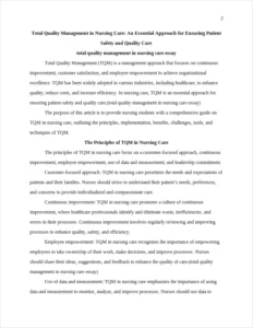 total quality management in nursing care essay – page 2
