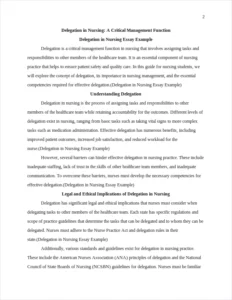 Delegation in Nursing Essay Example – page 2