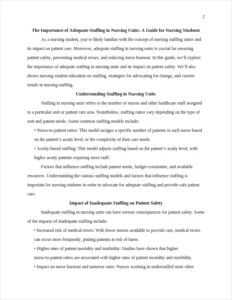 Staffing in Nursing Units – page 2