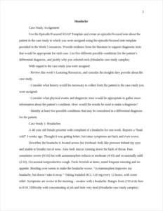 Headache case study samples – page 2