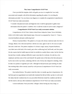 Comprehensive SOAP Note:Case study assessment – page 2