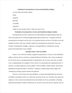 Nursing theories essay example – page 2