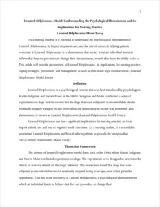 Learned Helplessness Model Essay – page 2