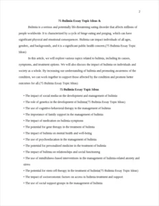 75 Bulimia Essay Topic Ideas – page 2