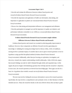 Evidence-Based Practice Research EssayAssessment – page 2