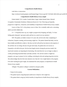 Comprehensive Health History-Essay sample – page 2