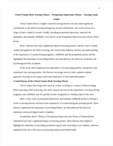 Cheryl Tatano Beck Nursing Theory – page 2