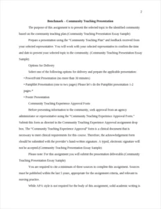 Community Teaching Presentation Essay Sample – page 2