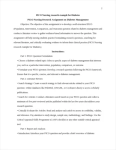 PICO Nursing research example for Diabetes – page 2