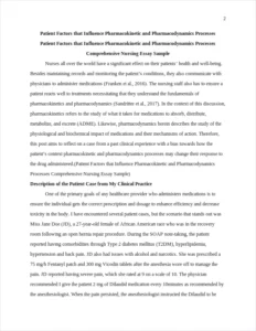Patient Factors that Influence Pharmacokinetic and Pharmacodynamics Processes Comprehensive Nursing Essay Sample – page 2