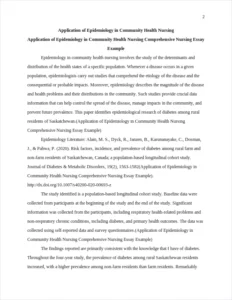 Application of Epidemiology in Community Health Nursing Comprehensive Nursing Essay Example – page 2