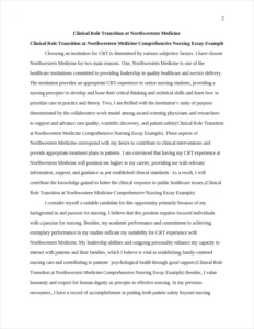 Clinical Role Transition at Northwestern Medicine Comprehensive Nursing Essay Example – page 2