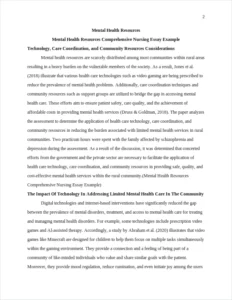 Mental Health Resources Comprehensive Nursing Essay Example – page 2