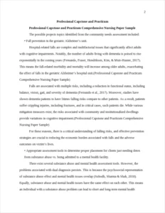 Professional Capstone and Practicum Comprehensive Nursing Paper Sample – page 2