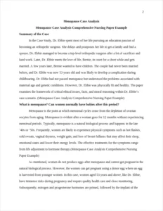 Menopause Case Analysis Comprehensive Nursing Paper Example – page 2
