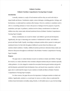 Pediatric Nutrition Comprehensive Nursing Paper Example – page 2