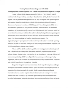Treating Pediatric Patients Diagnosed with ADHD Comprehensive Nursing Essay Example – page 2