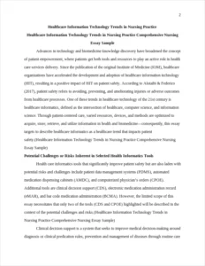 Healthcare Information Technology Trends in Nursing Practice Comprehensive Nursing Essay Sample – page 2
