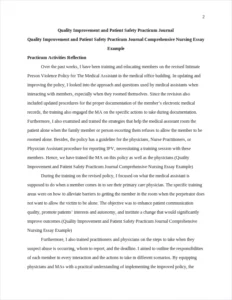 Quality Improvement and Patient Safety Practicum Journal Comprehensive Nursing Essay Example – page 2