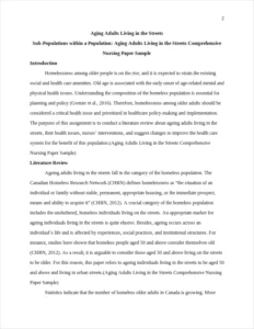Aging Adults Living in the Streets Comprehensive Nursing Paper Sample – page 2