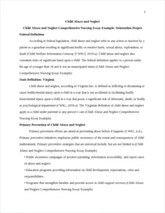 Child Abuse and Neglect Comprehensive Nursing Essay Example – page 2