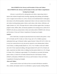 Role of PMHNP in the Advocacy and Prevention of Abuse and Violence Comprehensive Nursing Essay Example – page 2