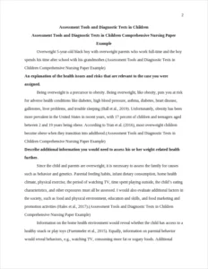 Assessment Tools and Diagnostic Tests in Children Comprehensive Nursing Paper Example – page 2