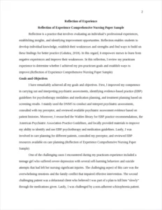 Reflection of Experience Comprehensive Nursing Paper Sample – page 2