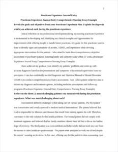 Practicum Experience Journal Entry Comprehensive Nursing Essay Example – page 2