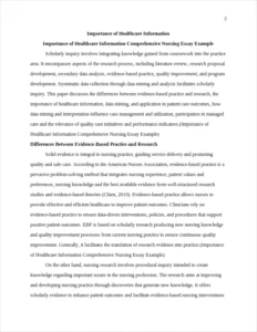 Importance of Healthcare Information Comprehensive Nursing Essay Example – page 2