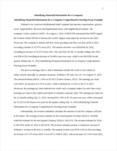 Identifying Financial Information for a Company Comprehensive Nursing Essay Example – page 2