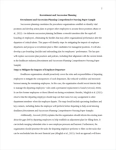 Recruitment and Succession Planning Comprehensive Nursing Paper Sample – page 2