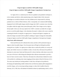 Using Six Sigma to avoid lost CHEP pallet Charges Comprehensive Nursing Essay Example – page 2