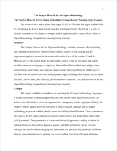 The Analyze Phase of the Six Sigma Methodology Comprehensive Nursing Essay Example – page 2