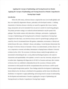 Applying the Concepts of Epidemiology and Nursing Research on Measles Comprehensive Nursing Paper Sample – page 2
