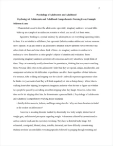 Psychology of Adolescents and Adulthood Comprehensive Nursing Essay Example – page 2