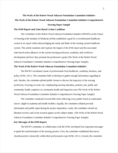 The Work of the Robert Wood Johnson Foundation Committee Initiative Comprehensive Nursing Paper Sample – page 2